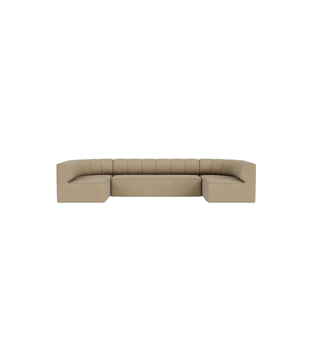 Eave Seamline Modular Sofa 86 4-Seater by Audo in Audo Bouclé 02, Configuration 2 double chaise longue layout, front view – In Dubai by WSPR