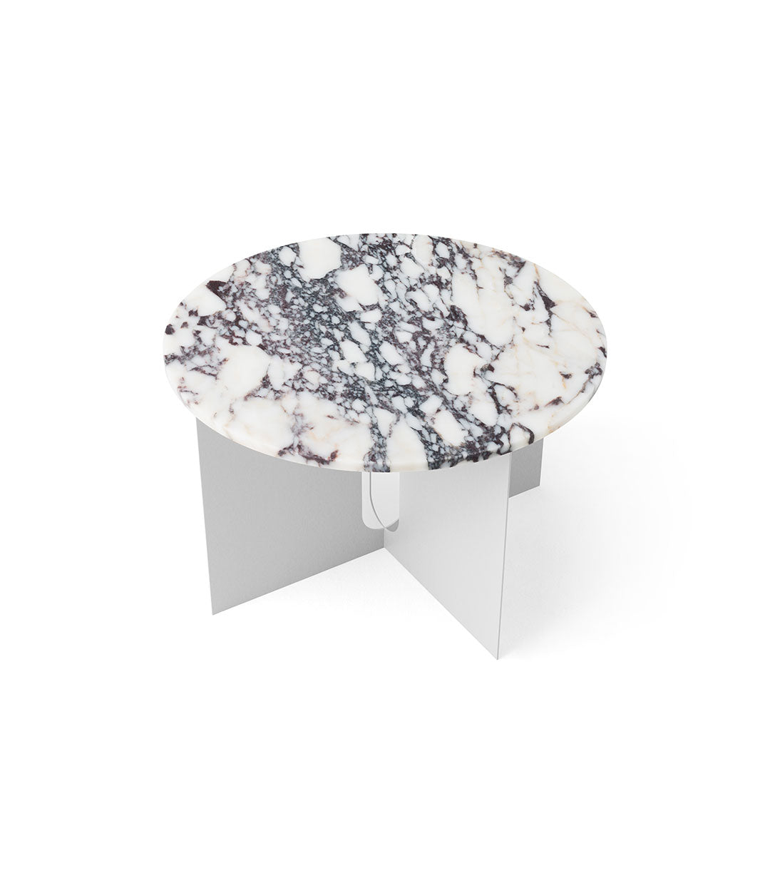Androgyne Side Table by Audo in Top Ø63 CM, Brushed Steel – In Dubai by WSPR