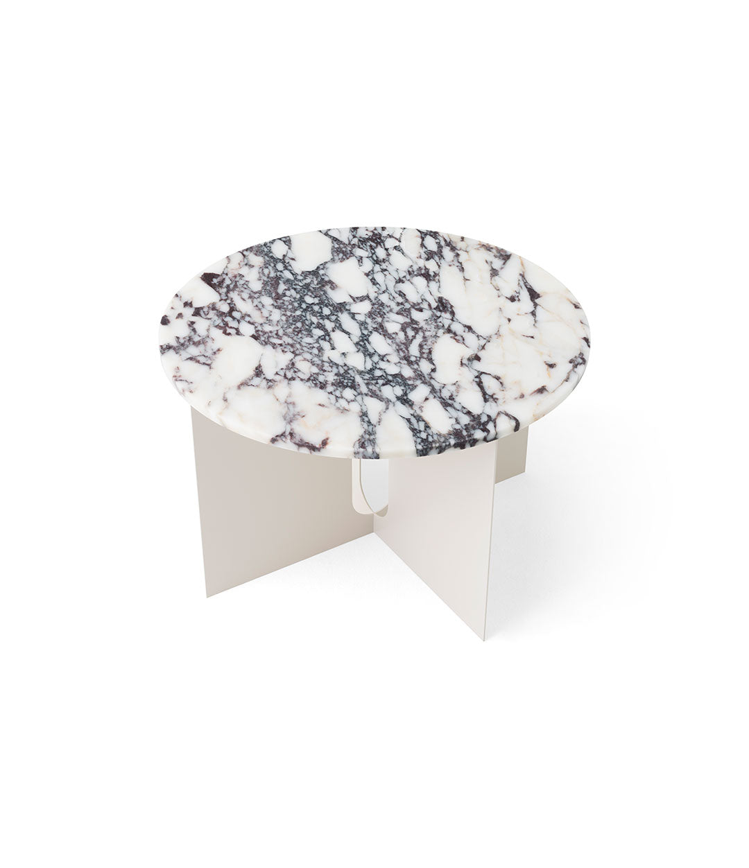 Androgyne Side Table by Audo in Top Ø63 CM, Ivory Steel – In Dubai by WSPR