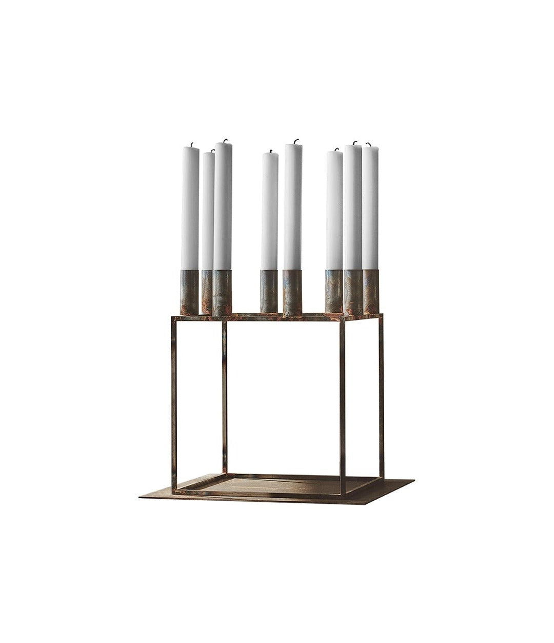Kubus 8 Raw, Limited Edition by Audo in untreated steel, front view – In Dubai by WSPR