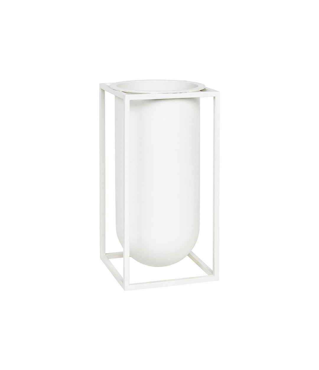 Kubus Vase Lolo by Audo in white, front angle view – In Dubai by WSPR