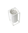 Kubus Vase Lolo by Audo in white, top angle view showing the central chamber – In Dubai by WSPR