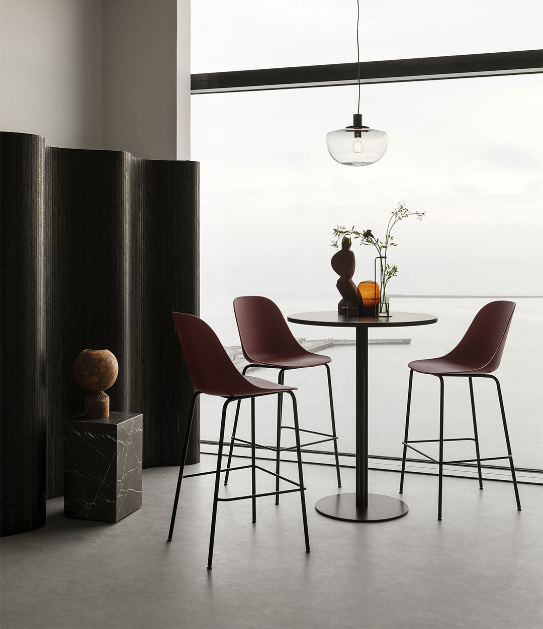 Harbour Column Bar Table 70 x 60 cm by Audo styled in an interior – view 4 – In Dubai by WSPR