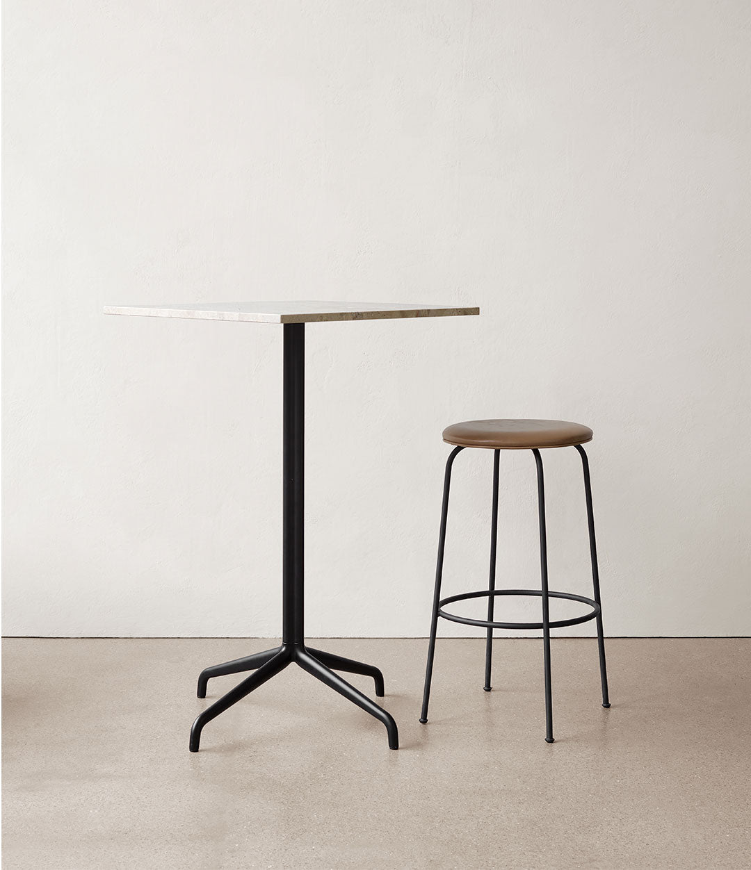 Harbour Column Bar Table 70 x 60 cm by Audo styled in an interior – In Dubai by WSPR