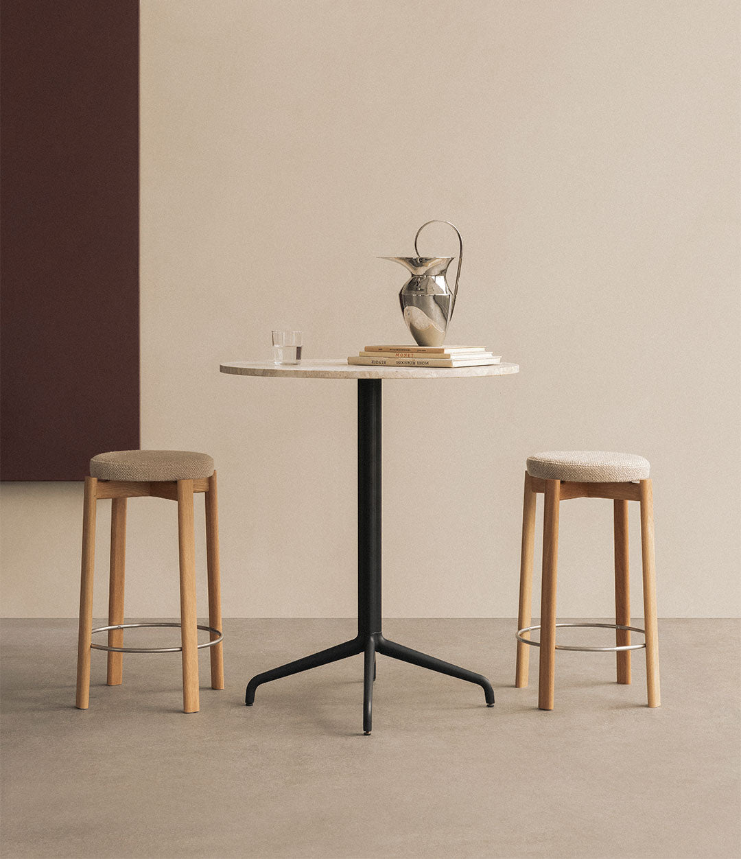 Harbour Column Bar Table 70 x 60 cm by Audo styled in an interior – view 3 – In Dubai by WSPR