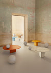 Albio Coffee Table by Miniforms in several finishes, styled in a frescoed room – In Dubai by WSPR