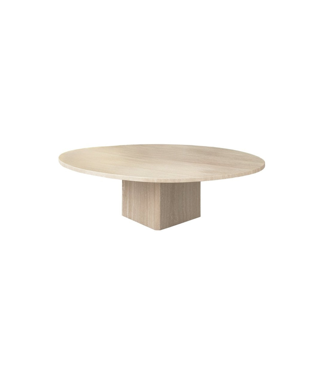 Albio coffee table by Miniforms in Travertine, three-quarter view – In Dubai by WSPR