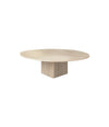 Albio coffee table by Miniforms in Travertine, three-quarter view – In Dubai by WSPR