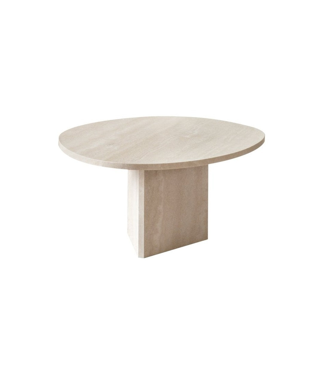 Albio small table by Miniforms in Travertine, three-quarter view – In Dubai by WSPR