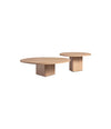 Albio coffee table set by Miniforms in Flamed Oak, three-quarter view – In Dubai by WSPR