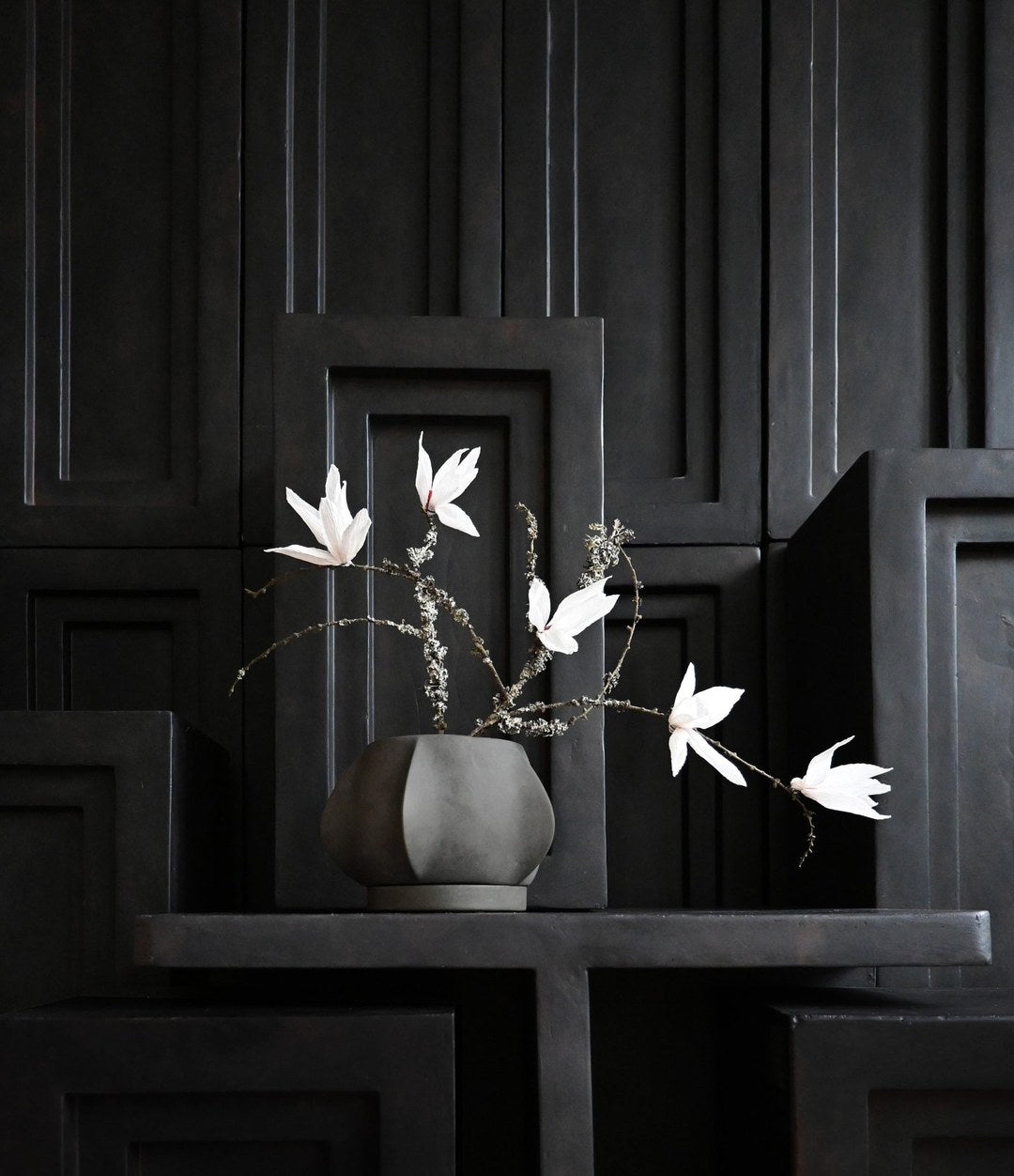Arket Plant Pot, Petit by 101 Copenhagen in Dark Grey in a styled interior – In Dubai by WSPR