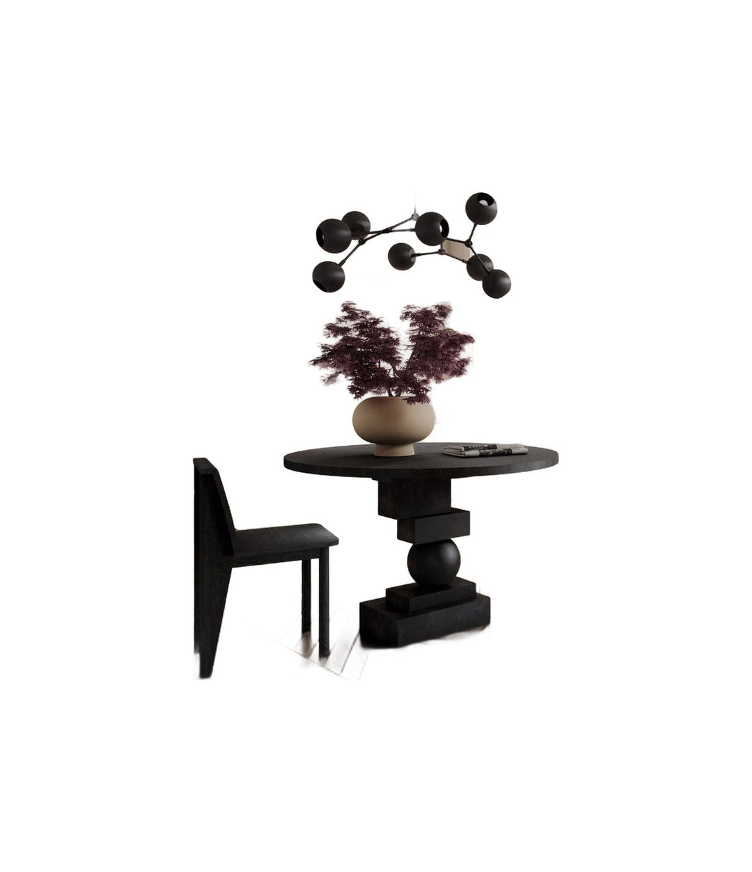 Artist Dining Table, Ø120 by 101 Copenhagen in H35mm / Coffee Black Oak, view 3 – In Dubai by WSPR