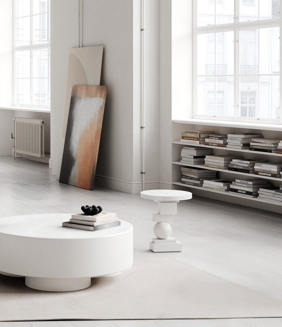 Artist Side Table by 101 Copenhagen in Bone White in a styled interior – In Dubai by WSPR