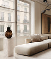 Bakku Vase, Big by 101 Copenhagen in Smoked Forest in a styled interior – In Dubai by WSPR