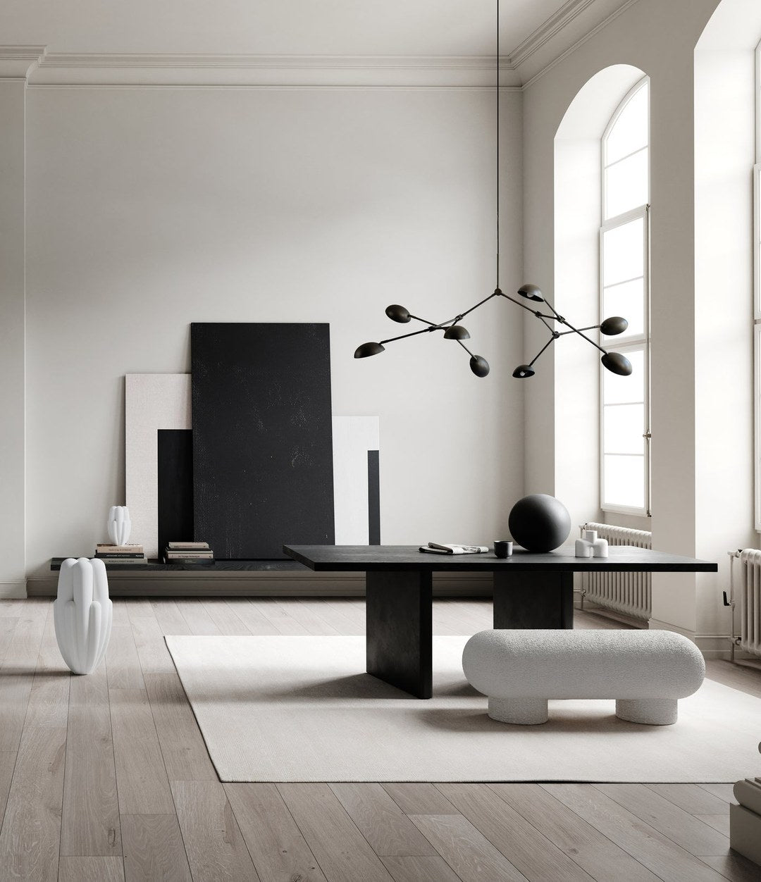 Big Foot Bench by 101 Copenhagen in Off White (CPH 900) in a styled interior – In Dubai by WSPR