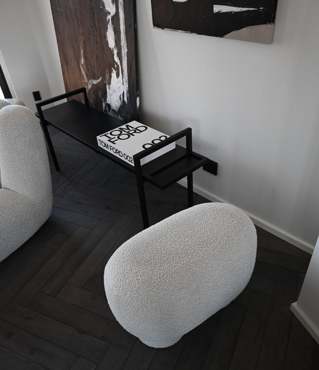 Big Foot Bench, Petit by 101 Copenhagen in Off White in a styled interior – In Dubai by WSPR