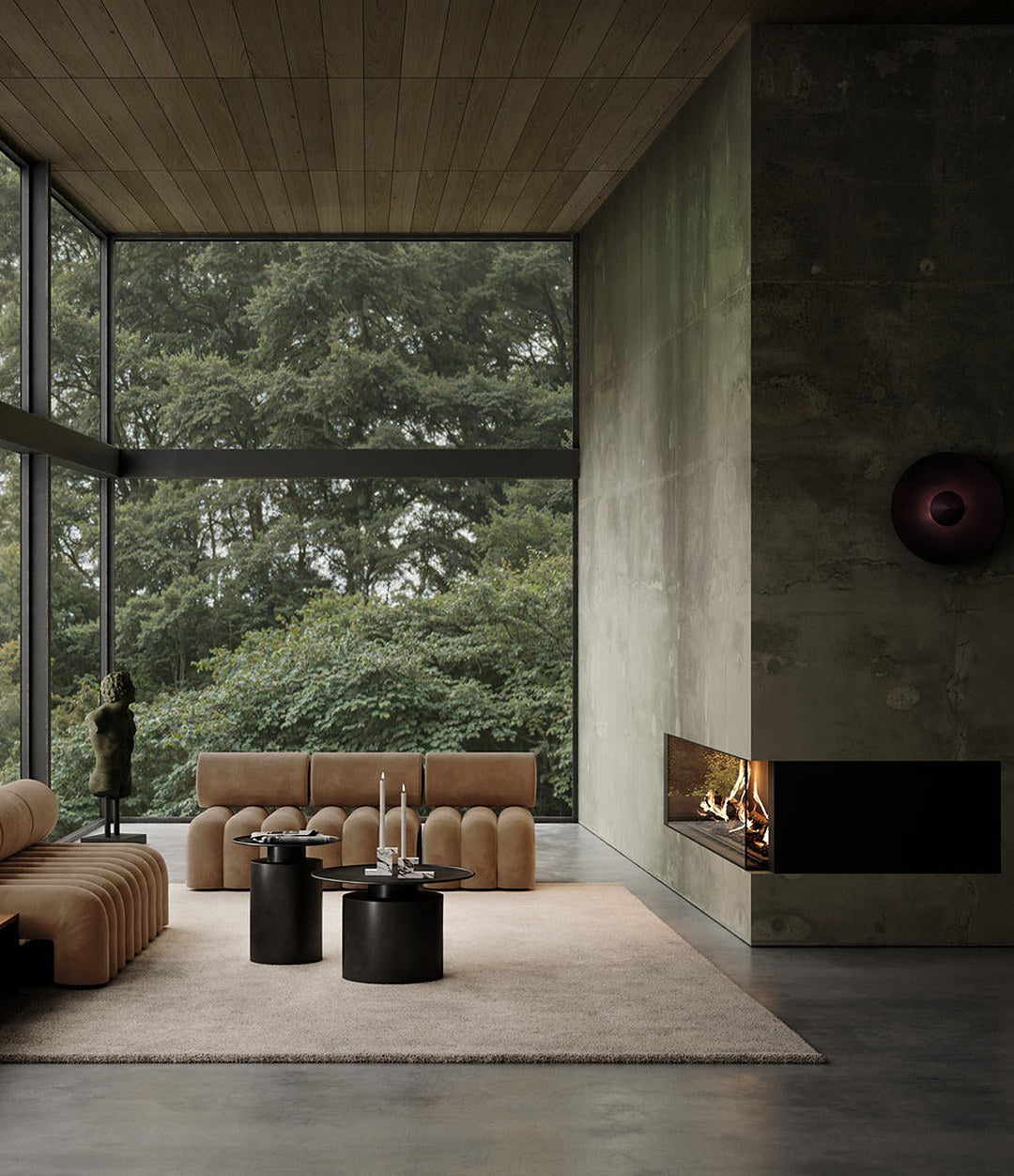 Big Foot Stool by 101 Copenhagen in Desert in a styled interior, view 3 – In Dubai by WSPR