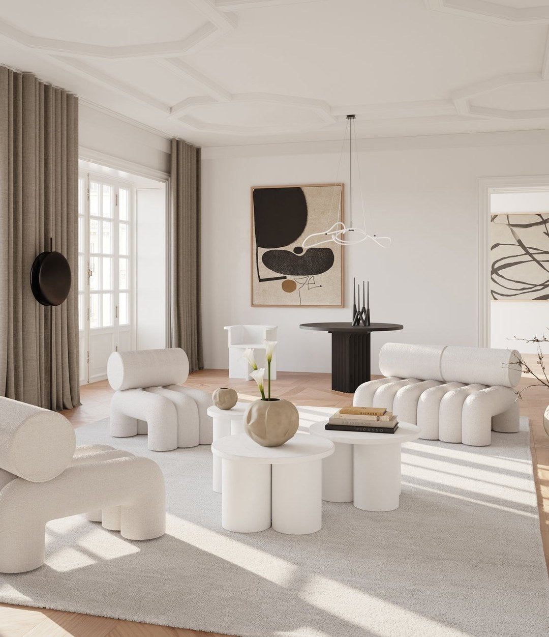 Big Foot Table, Low by 101 Copenhagen in Bone White in a styled interior – In Dubai by WSPR