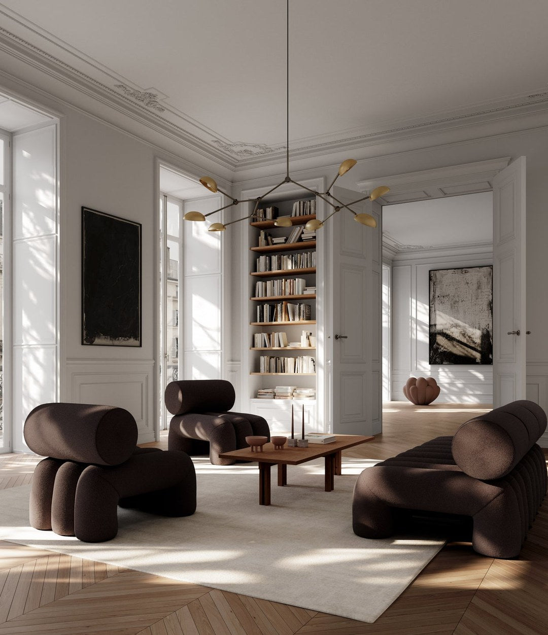 Bloom Vase, Big by 101 Copenhagen in Almond in a styled interior – In Dubai by WSPR