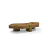 Bold Coffee Table by Sancal 180 × 98 cm with a stained ash top and green bases – In Dubai by WSPR
