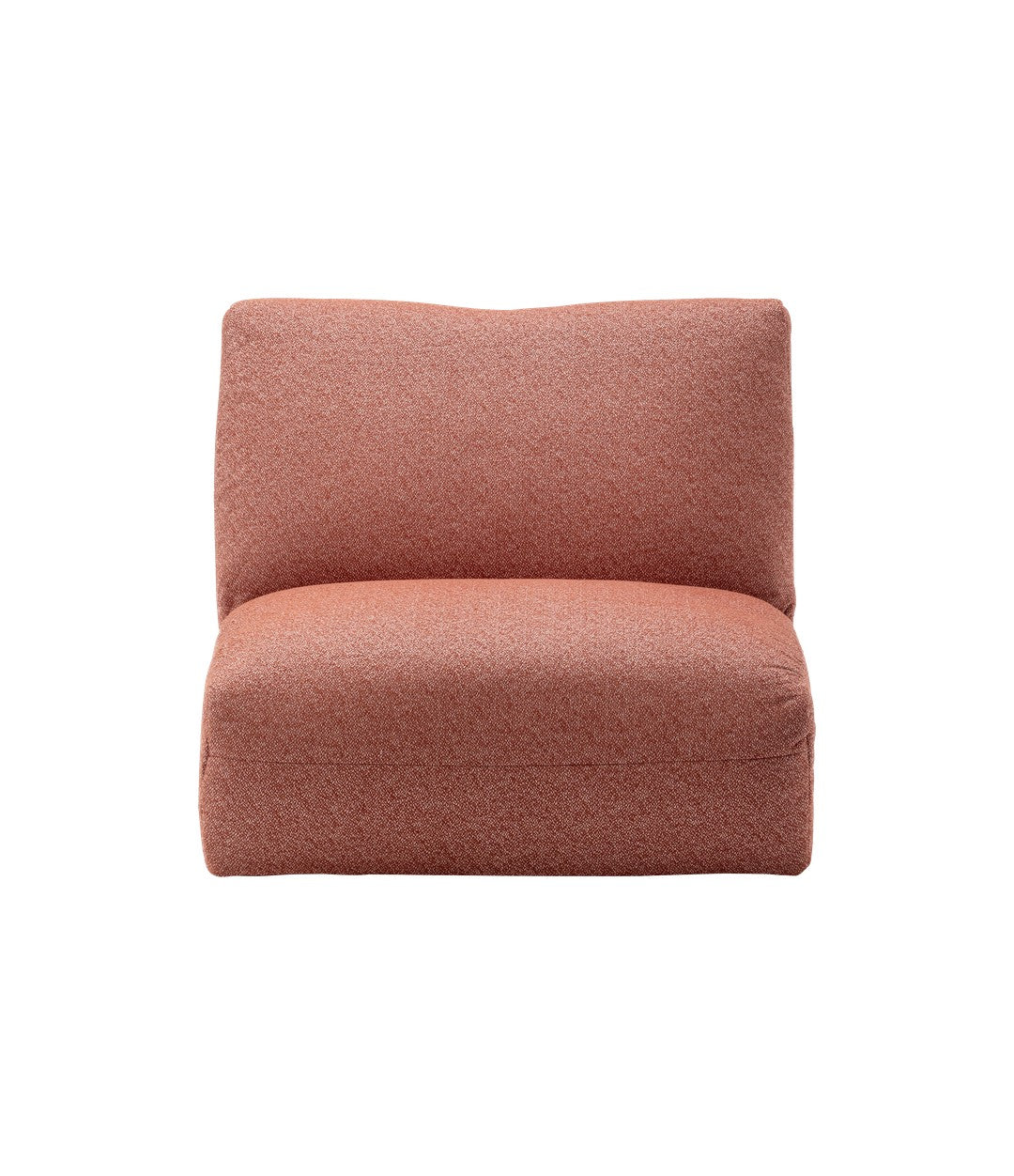 Bolide Sofa by Miniforms in Central Unit, coral fabric, front view – In Dubai by WSPR