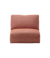 Bolide Sofa by Miniforms in Central Unit, coral fabric, front view – In Dubai by WSPR