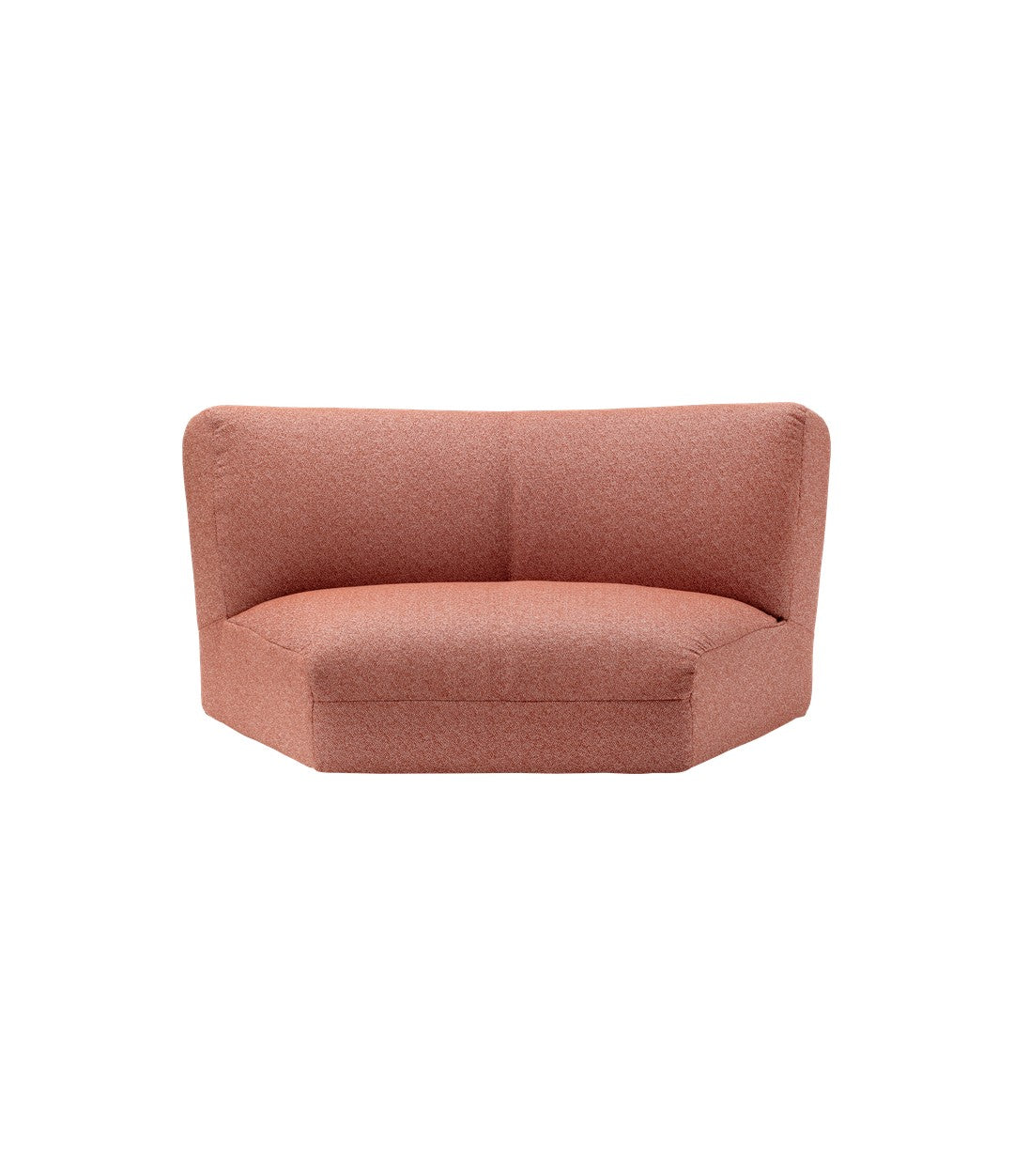 Bolide Sofa by Miniforms in Corner Module, coral fabric, front view – In Dubai by WSPR