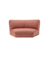 Bolide Sofa by Miniforms in Corner Module, coral fabric, front view – In Dubai by WSPR