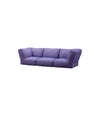 Bolide Sofa by Miniforms in Set 1, three-seat composition in lilac fabric, angled view – In Dubai by WSPR