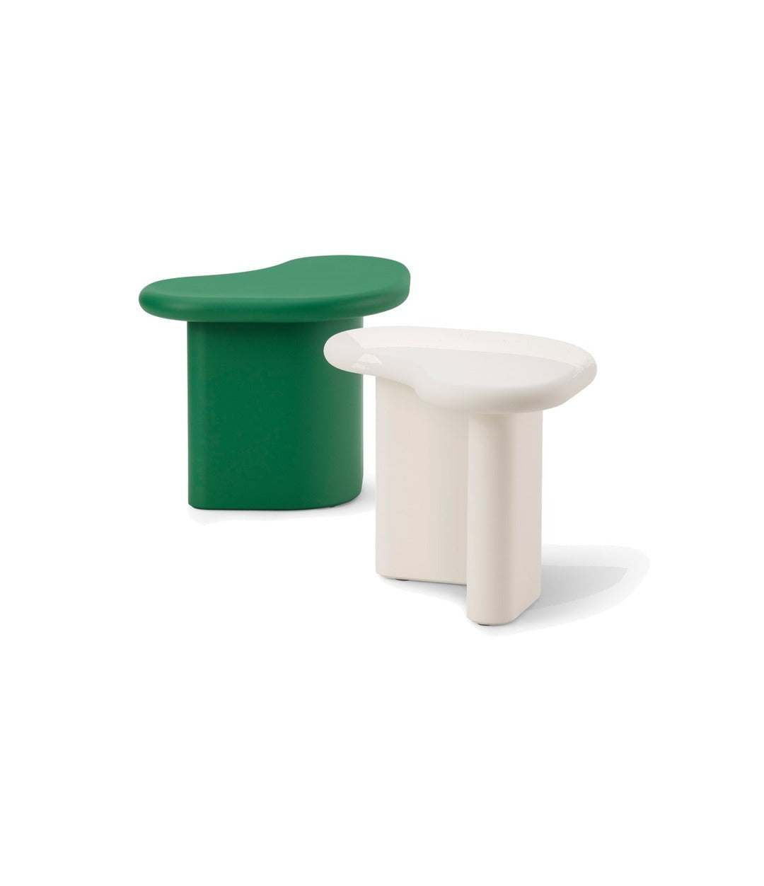 Bonbon Coffee Table by Miniforms in green and cream lacquer, two triangular tables – In Dubai by WSPR