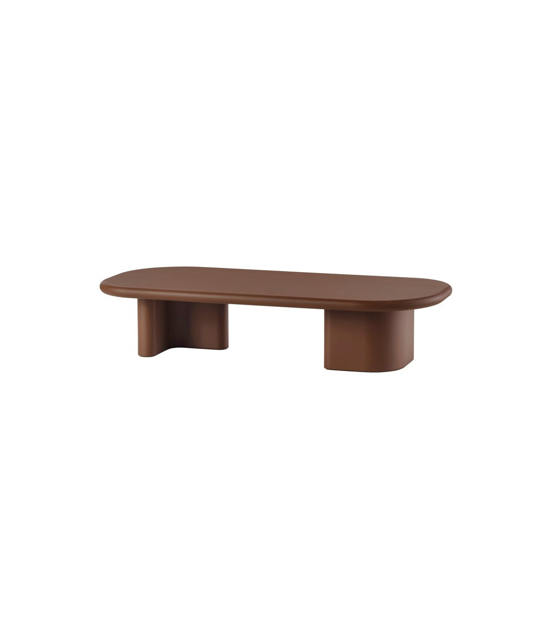 Bonbon long coffee table by Miniforms, lacquered brown, side view – In Dubai by WSPR
