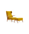 Boomerang Chill Wing Armchair by Sancal in yellow with its pouf – In Dubai by WSPR