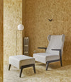 Boomerang Chill Wing Armchair by Sancal in light grey with black stained ash and pouf – In Dubai by WSPR