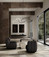 Brick Candle Holder, Low by 101 Copenhagen in Limestone in a styled interior, view 3 – In Dubai by WSPR