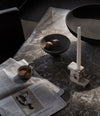 Brick Candle Holder, Tall by 101 Copenhagen in Calacatta in a styled interior – In Dubai by WSPR