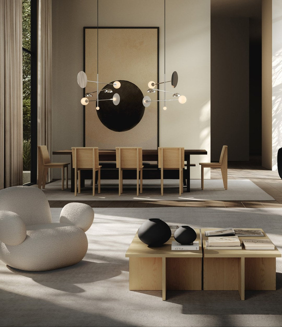 Brutus Coffee Table by 101 Copenhagen in Natural Oak in a styled interior, view 2 – In Dubai by WSPR