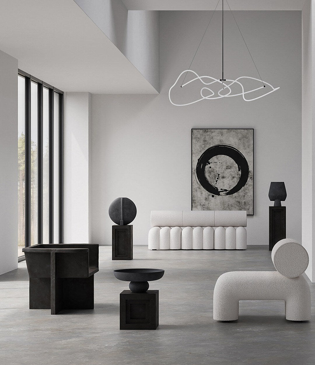 Brutus Lounge Chair by 101 Copenhagen in Coffee in a styled interior – In Dubai by WSPR