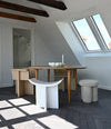 Brutus Stool by 101 Copenhagen in Bone White in a styled interior – In Dubai by WSPR