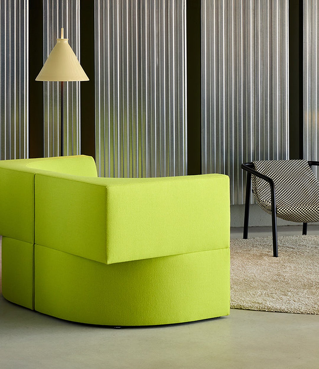 Canto Modular Sofa by Sancal in lime in a lounge – In Dubai by WSPR