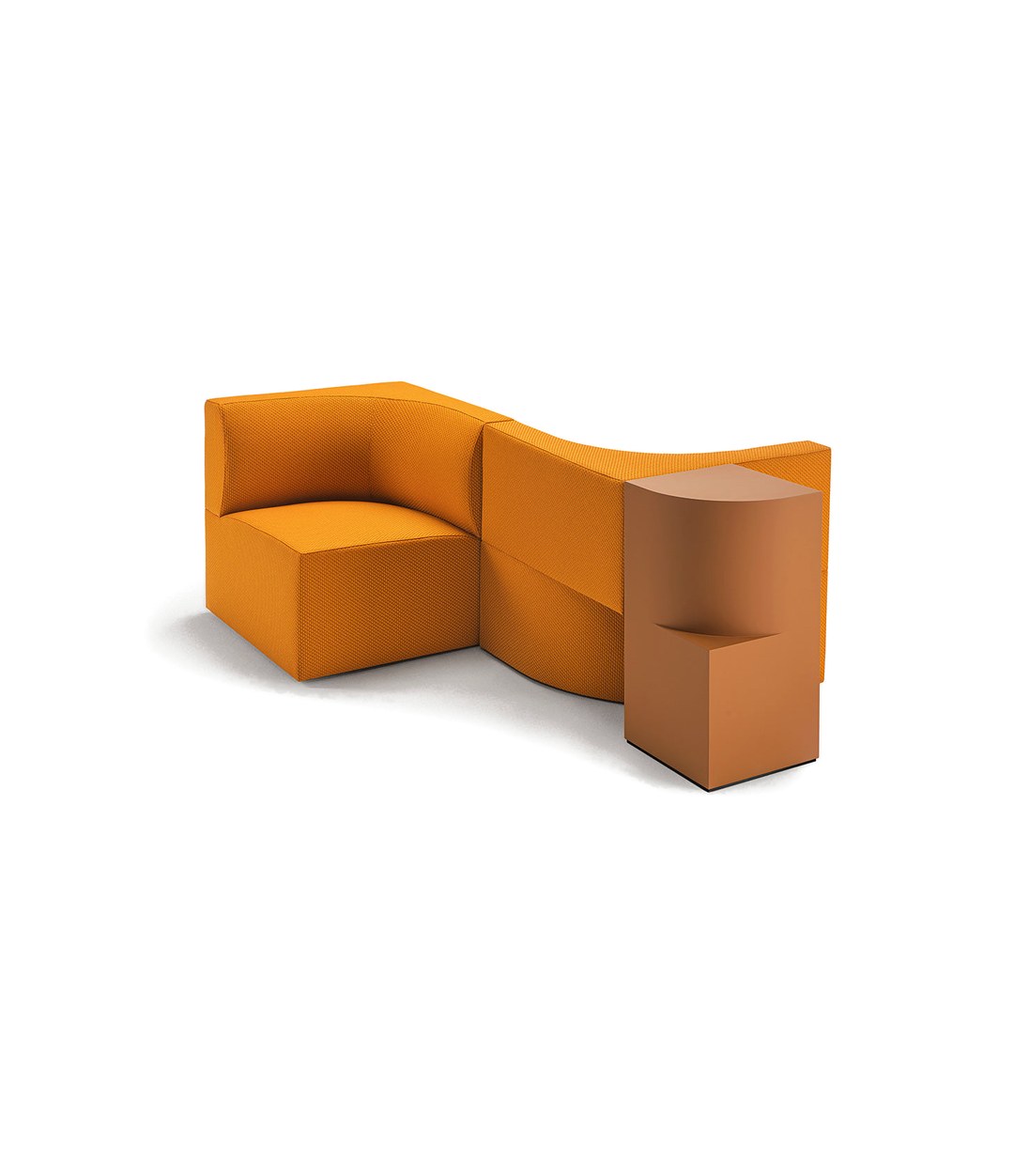 Canto Modular Sofa by Sancal in orange, a module with the side table – In Dubai by WSPR