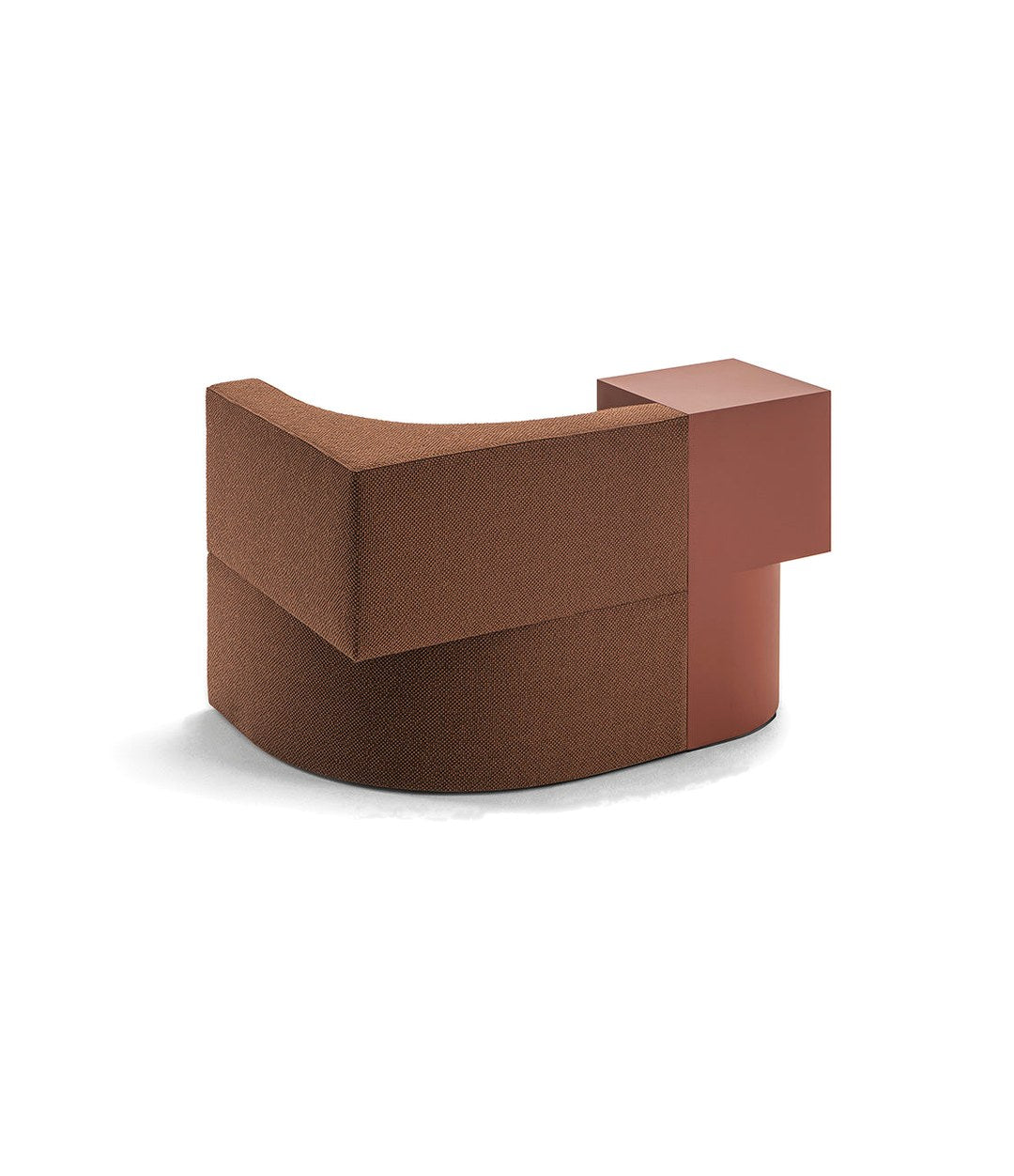 Canto Modular Sofa by Sancal in brown, a single module with the side table – In Dubai by WSPR
