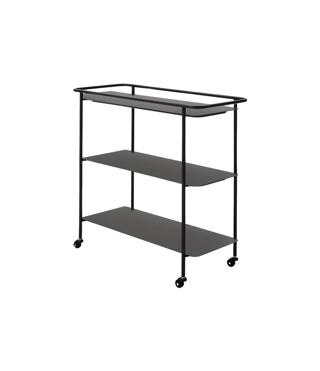 Charging Trolley by Audo in black powder-coated steel, three-quarter view – In Dubai by WSPR