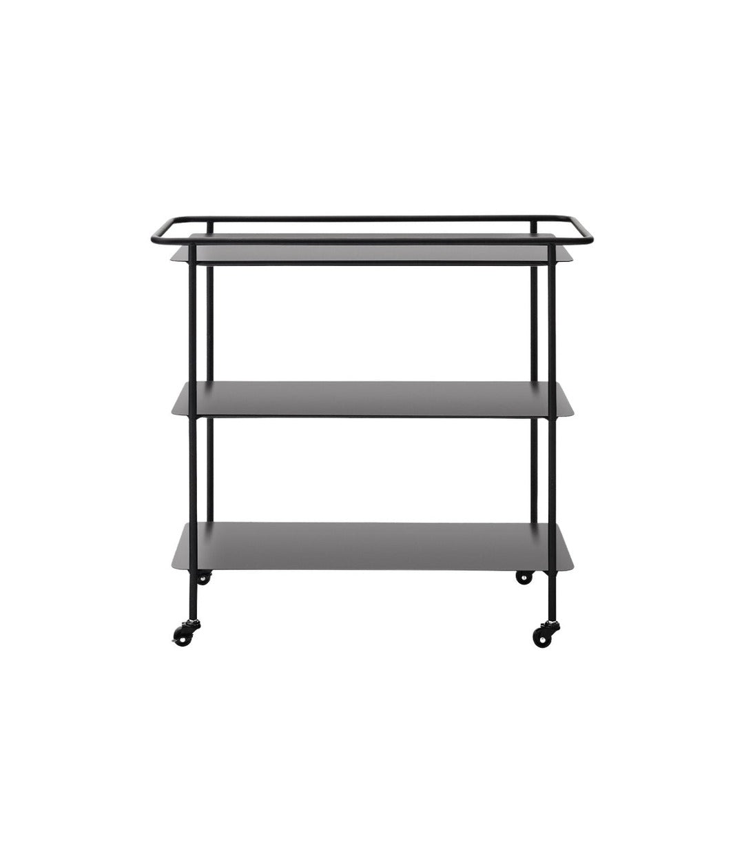 Charging Trolley by Audo in black powder-coated steel, front view – In Dubai by WSPR