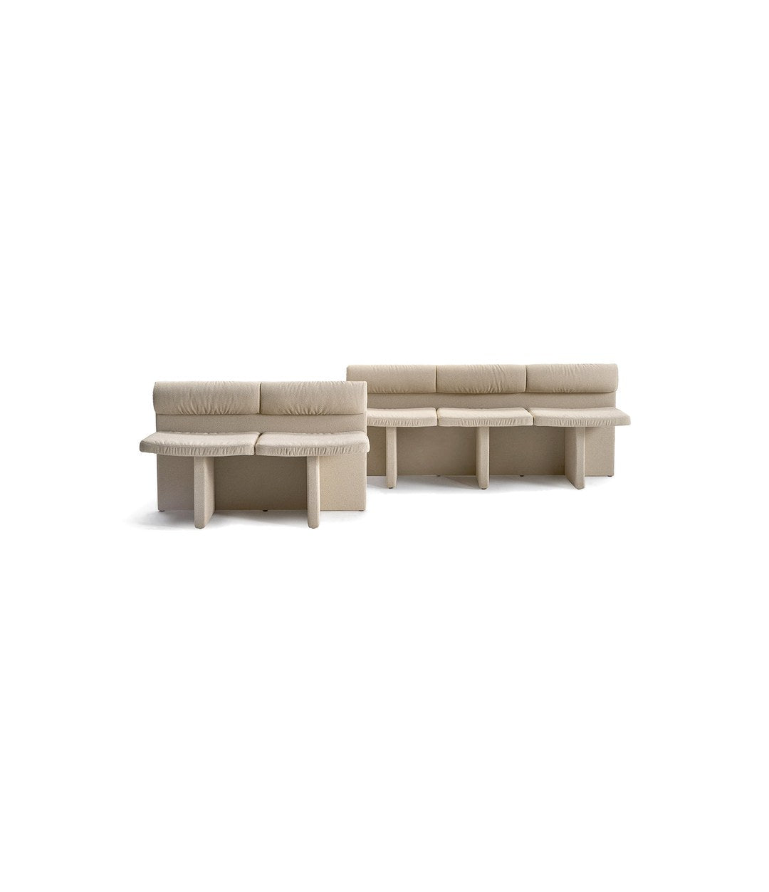 Cita Bench by Sancal upholstered benches back to back – In Dubai by WSPR