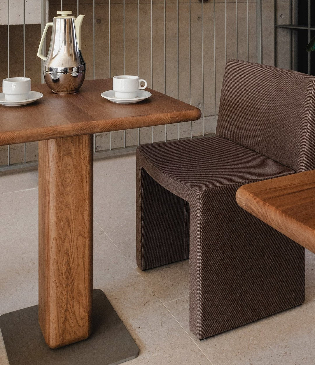 Cita Bistro Table by Sancal with a chair in a restaurant – In Dubai by WSPR