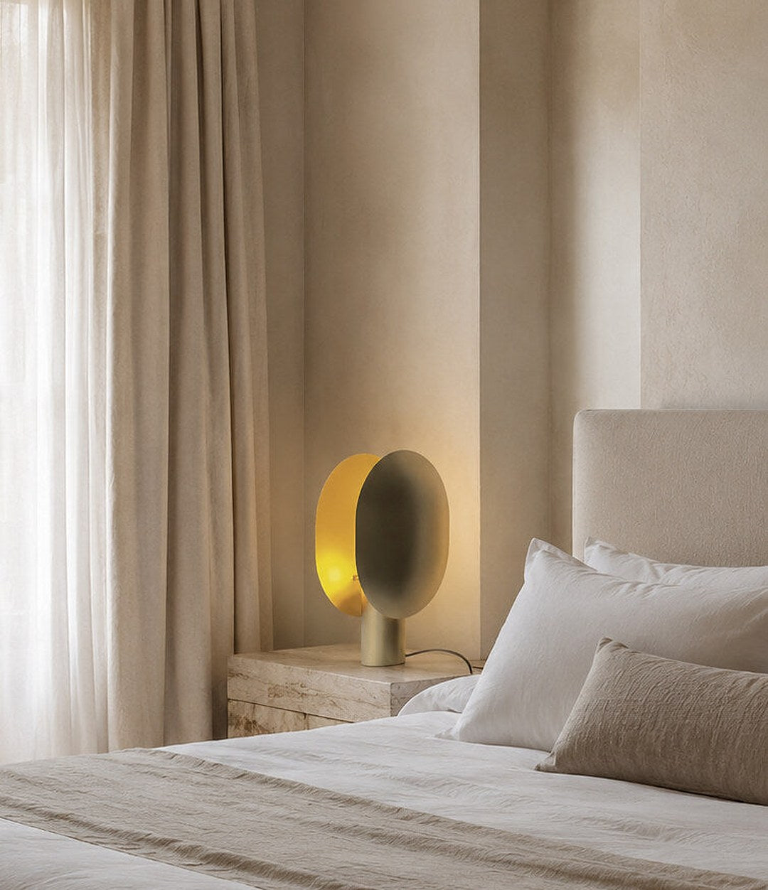 Clam Table Lamp by 101 Copenhagen in Brass in a styled interior – In Dubai by WSPR