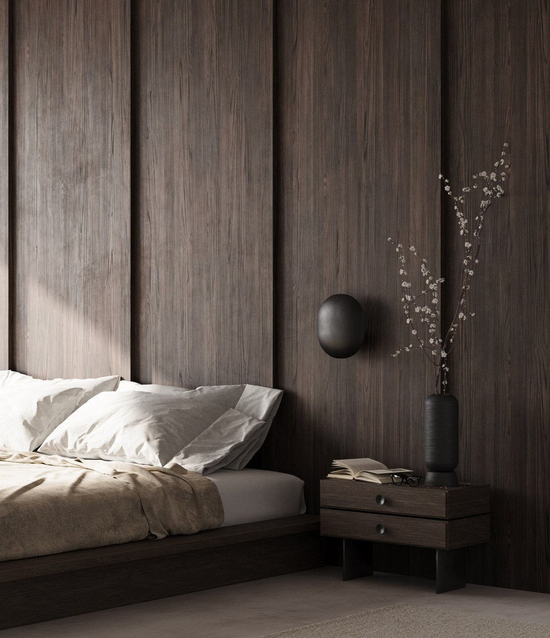 Clam Wall Lamp by 101 Copenhagen in Bronze in a styled interior – In Dubai by WSPR