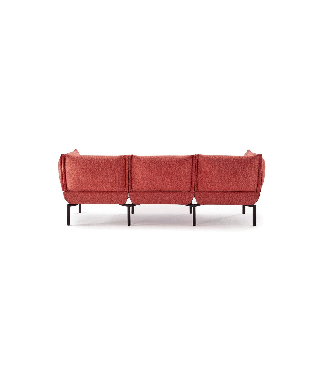 Click Sofa by Sancal three-seater in red, front view – In Dubai by WSPR
