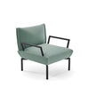 Click Armchair by Sancal with metal arms in green, side view – In Dubai by WSPR