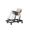 Co / Ready Dining Chair Trolley by Audo in black powder-coated steel, loaded with stacked chairs – In Dubai by WSPR